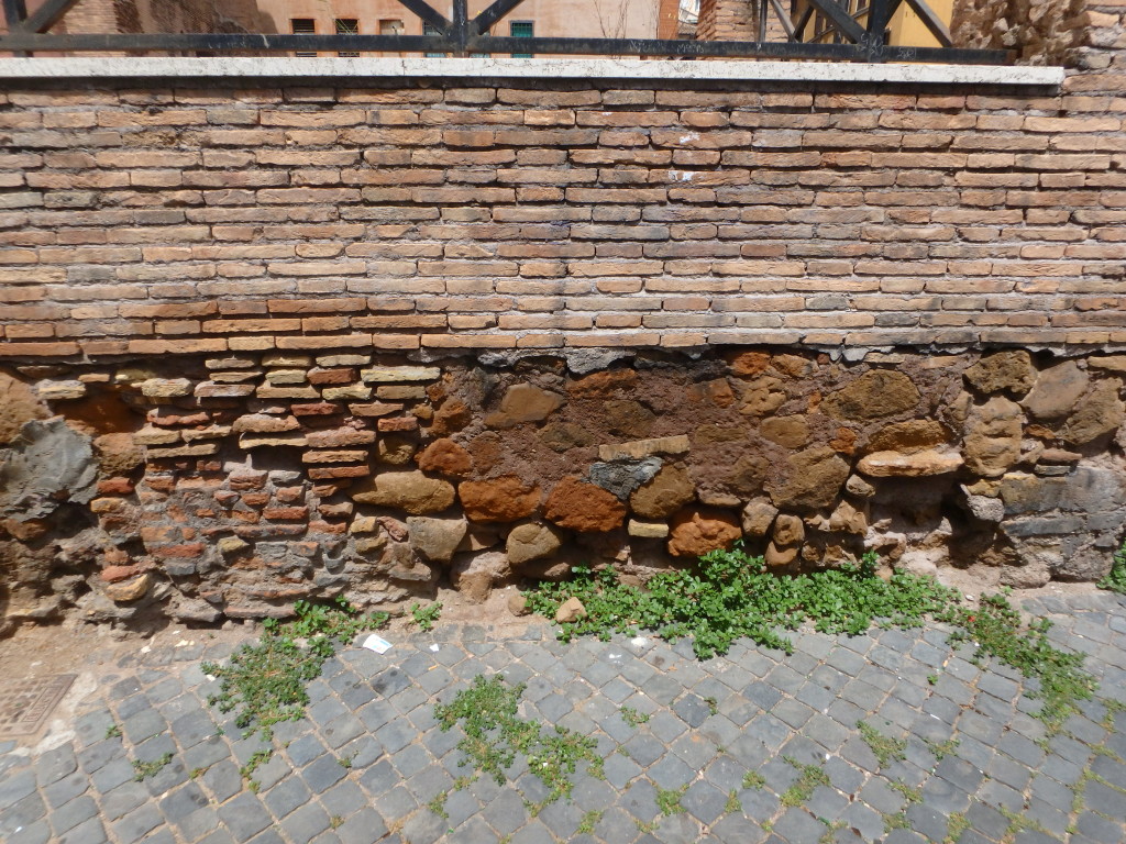 On a thoroughly unremarkable street, an utterly normal bit of Roman wall, which would be insanity everywhere else.